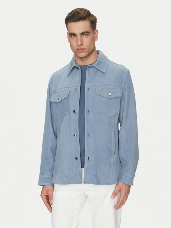 Férfi Bőrkabát Michael Kors, Méret: XL, Kék, CS5800P4R4