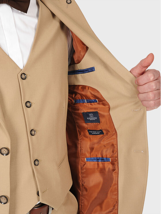 Evenemen Evenemen Garnitur BEJ Beżowy Slim Fit