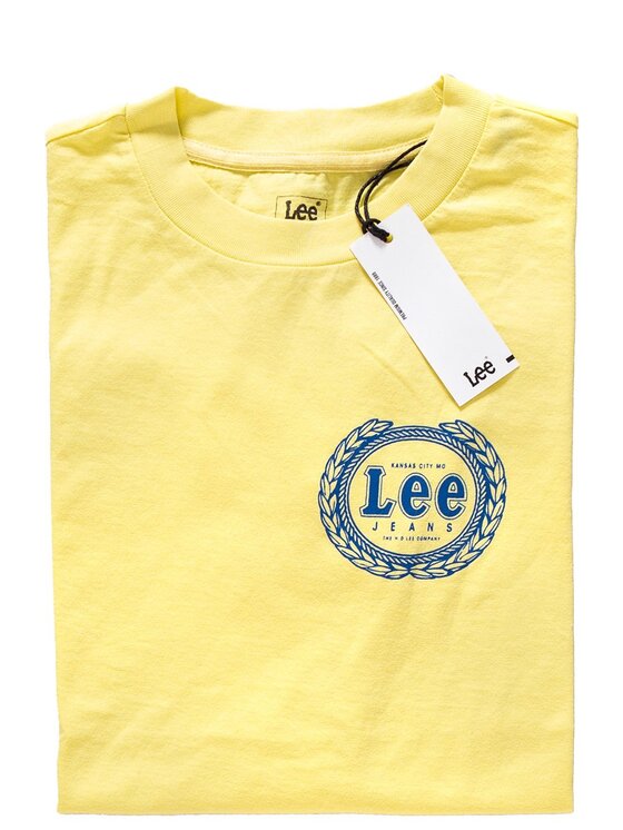Lee Lee T-Shirt EMBLEM T Żółty Regular Fit