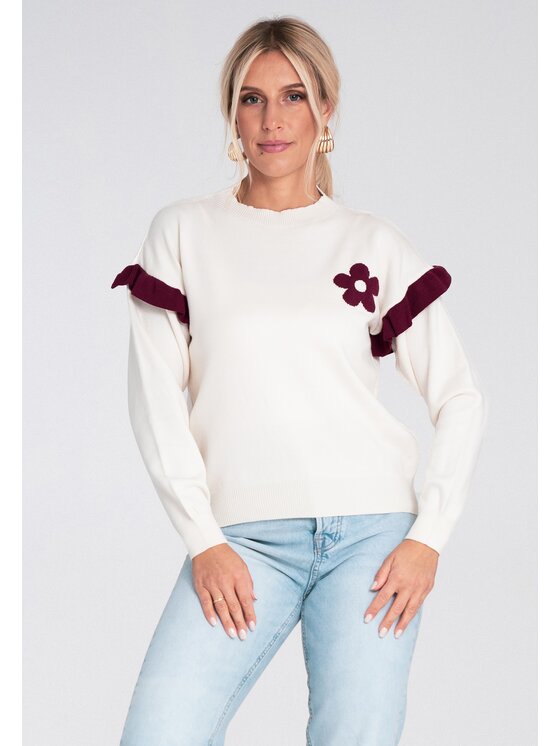 FIGL FIGL Sveter M1242 Biela Regular Fit
