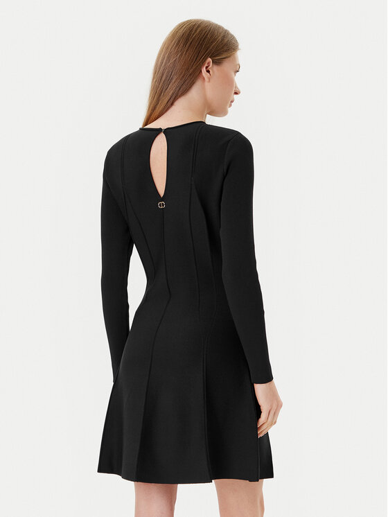 TWINSET TWINSET Rochie tricotată 252TP3640 Negru Slim Fit