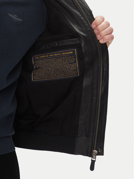 Aeronautica Militare Aeronautica Militare Bőrkabát 251PN5046PL265 Fekete Regular Fit