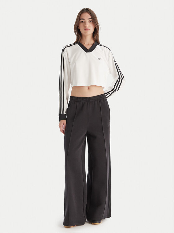 adidas Bluză adicolor Football Jacquard JV9740 Alb Loose Fit