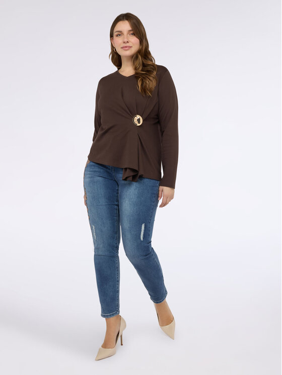 Fiorella Rubino Fiorella Rubino Bluzka G099L008776N022 Brązowy Regular Fit