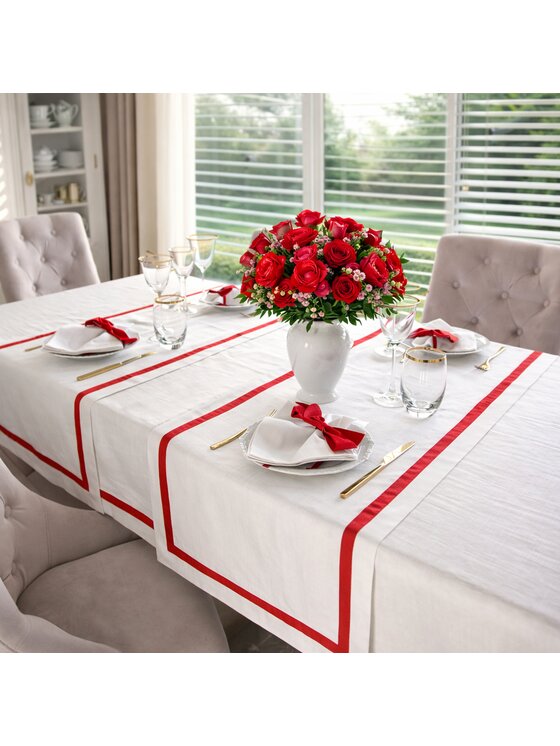 Roseberry Home Roseberry Home Bieżnik Red Stripes Czerwony