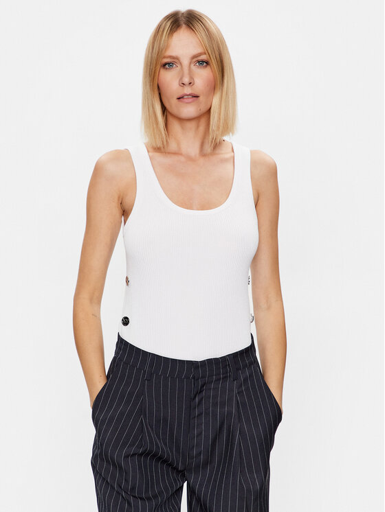 MICHAEL Michael Kors MICHAEL Michael Kors Marškinėliai MS36P9U33D Balta Slim Fit