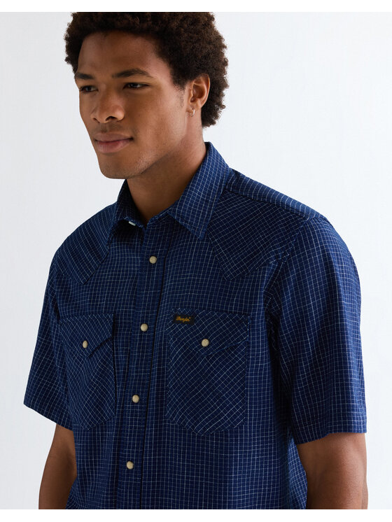 Wrangler Wrangler Koszula SS WESTERN SHIRT Niebieski Regular Fit