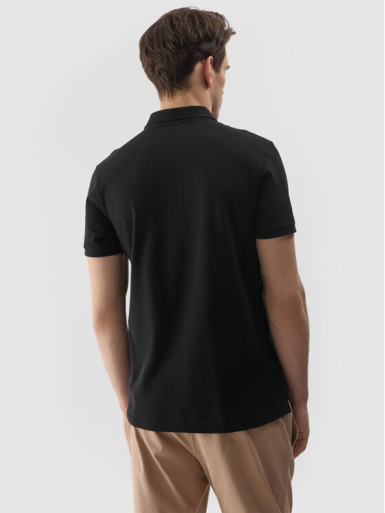 4F 4F Polo 4FWSS24TPTSM130-20S Czarny Regular Fit