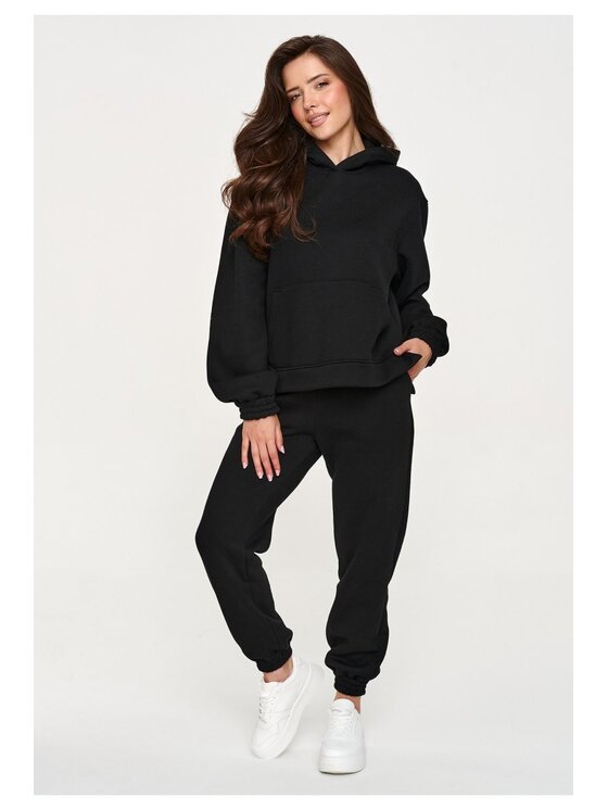 Makadamia Makadamia Dres M948 Czarny Loose Fit