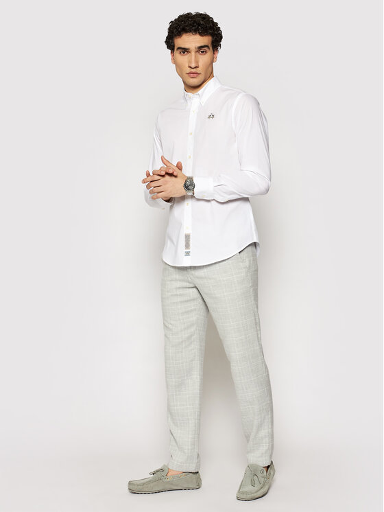 La Martina La Martina Srajca CCMC02 PP003 Bela Slim Fit