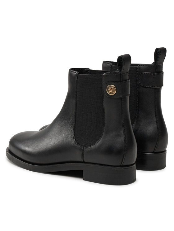 Tommy Hilfiger Tommy Hilfiger Klassische Stiefeletten Th Stud Leather Low Chelsea FW0FW08184 Schwarz