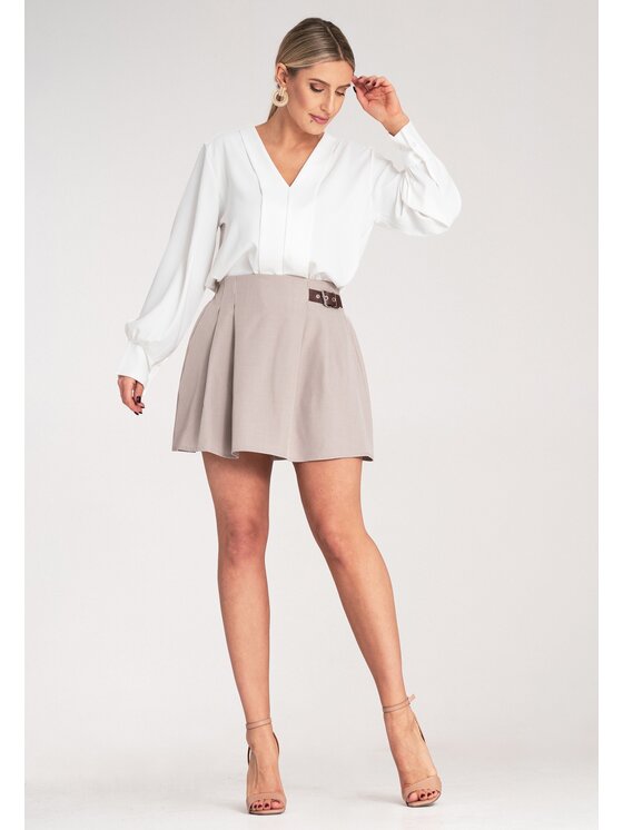 FIGL FIGL Mini sukňa M1157 Béžová A-Line Fit