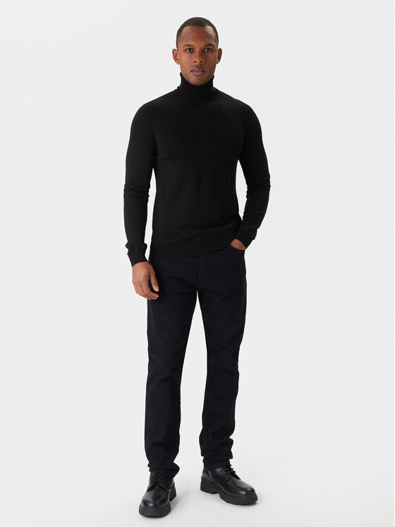 HUGO HUGO Гольф San Thomas-M 50474174 Чорний Slim Fit