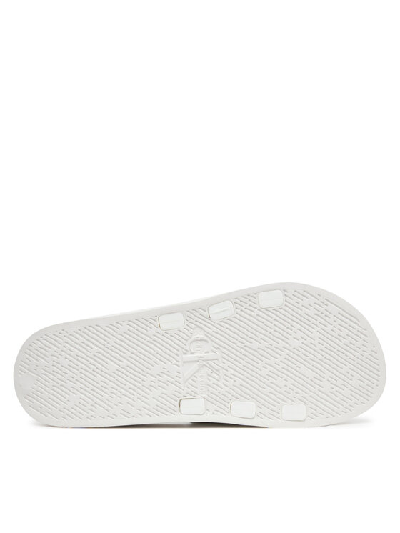 Calvin Klein Jeans Calvin Klein Jeans Klapki Slide Rubber Neoprene Monologo YM0YM00361 Biały