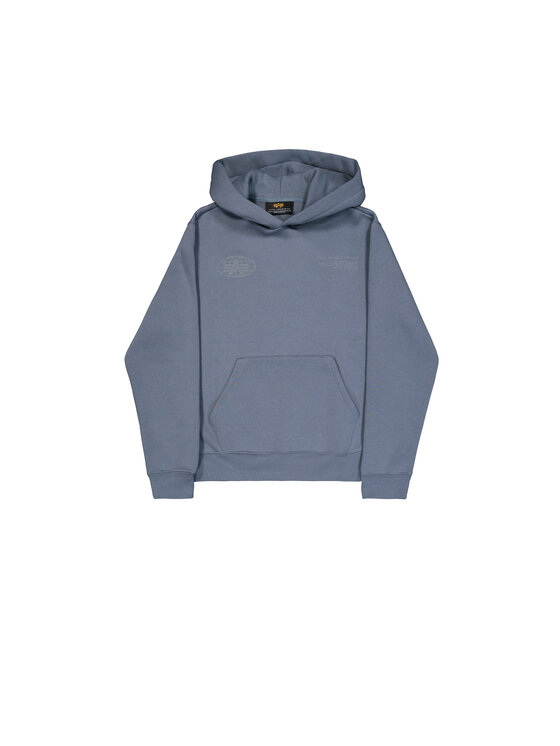 Alpha Industries Alpha Industries Bluza World Logo Backprint Hoodie Błękitny Loose Fit