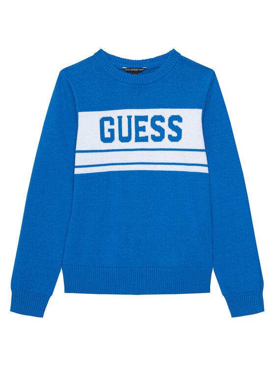 Guess Sweter L5YR01 Z0140 Niebieski Regular Fit