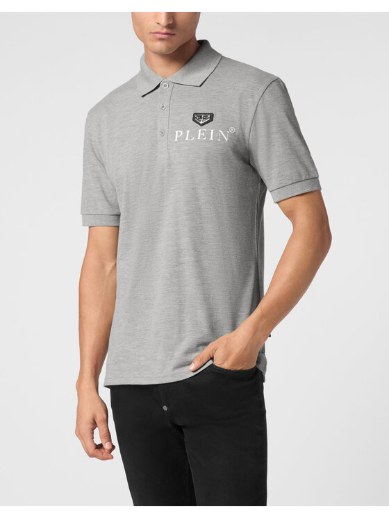 PHILIPP PLEIN PHILIPP PLEIN Polo 9553 Szary Slim Fit