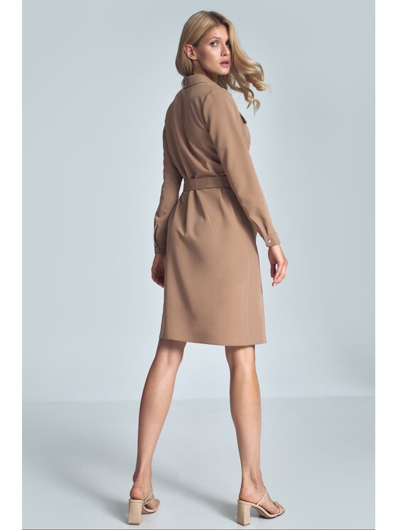 FIGL FIGL Φόρεμα M706 Καφέ Regular Fit