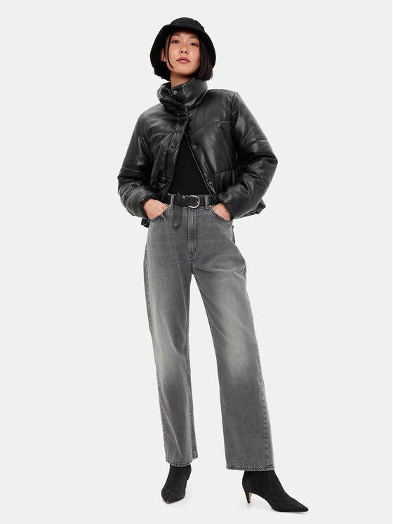 Gap Gap Kurtka z imitacji skóry 486399 Czarny Regular Fit