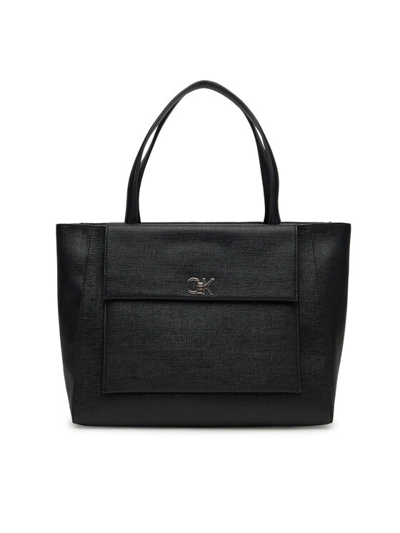 Calvin Klein Kabelka Ck Medium Shopper_Tex K60K613178 Čierna