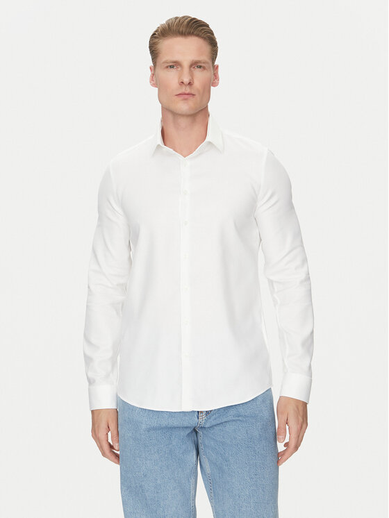 Męska Koszula Calvin Klein, Rozmiar 40, Biała, K10K114316