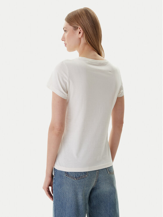 Mustang Mustang Тишърт Loa 1016754 Екрю Slim Fit