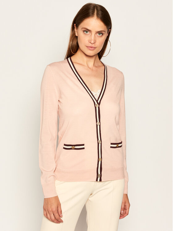 Tory Burch Cardigan Madeline 57330 Rose Regular Fit • 