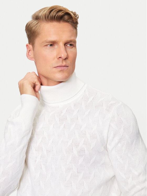KARL LAGERFELD KARL LAGERFELD Golf 655020 544399 Biały Regular Fit