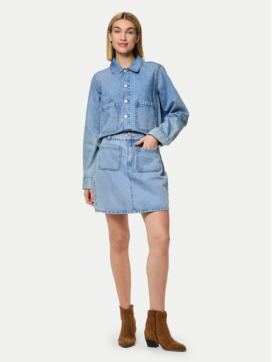 Pieces Pieces Jeans suknja Sky 17155880 Plava Regular Fit
