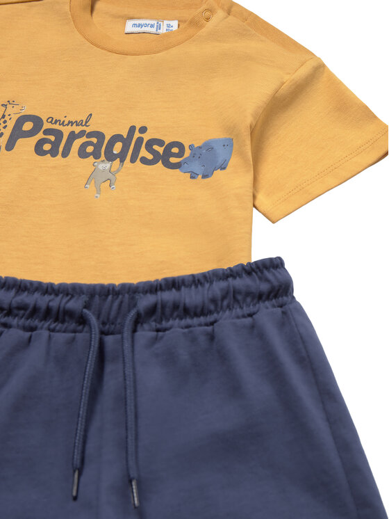 Mayoral Mayoral Set 2 tricouri și pantaloni scurți 1669 Colorat Regular Fit