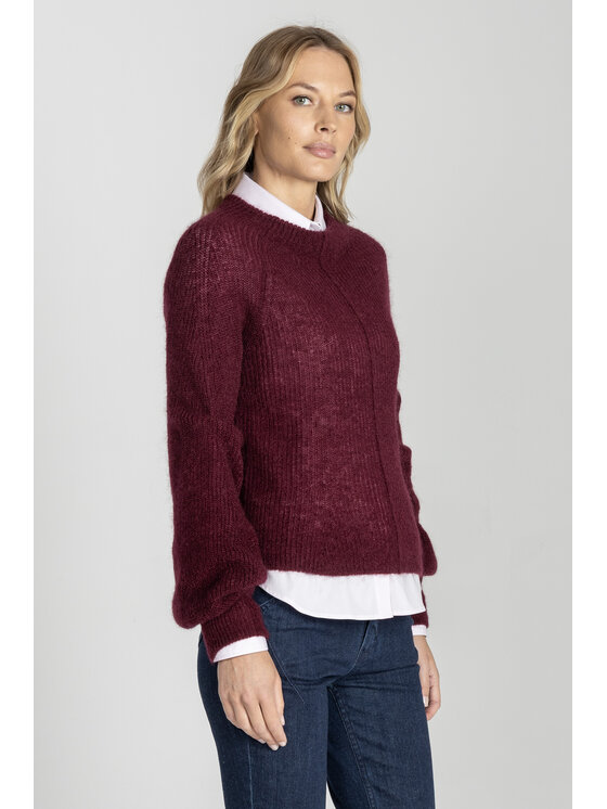 Deni Cler Milano Deni Cler Milano Sweter T-DC-S484-E5-95-39-1 Bordowy Regular Fit