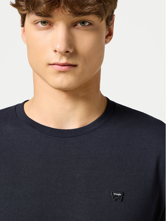 Wrangler Wrangler Marškinėliai ilgomis rankovėmis Sign Off 112357361 Juoda Regular Fit