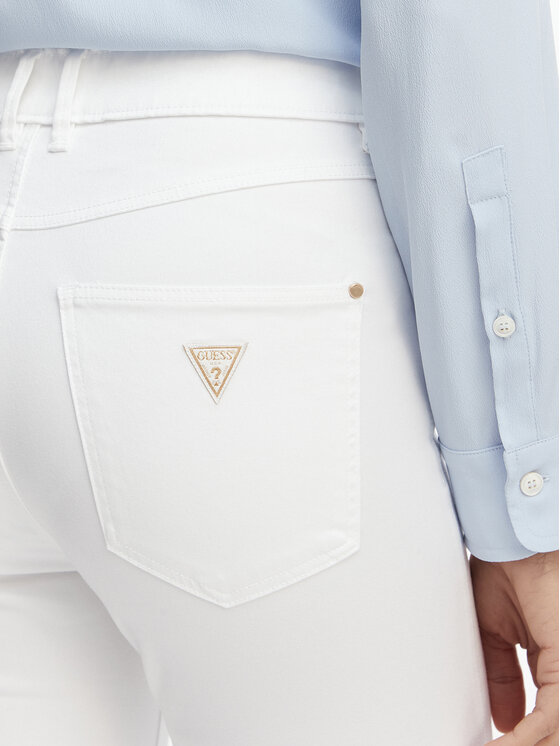 Guess Guess Jeans hlače W5GA91 W93CM Bela Skinny Fit