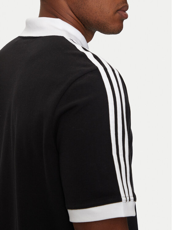 adidas adidas Тениска с яка и копчета adicolor Classics 3-Stripes IL2501 Черен Regular Fit