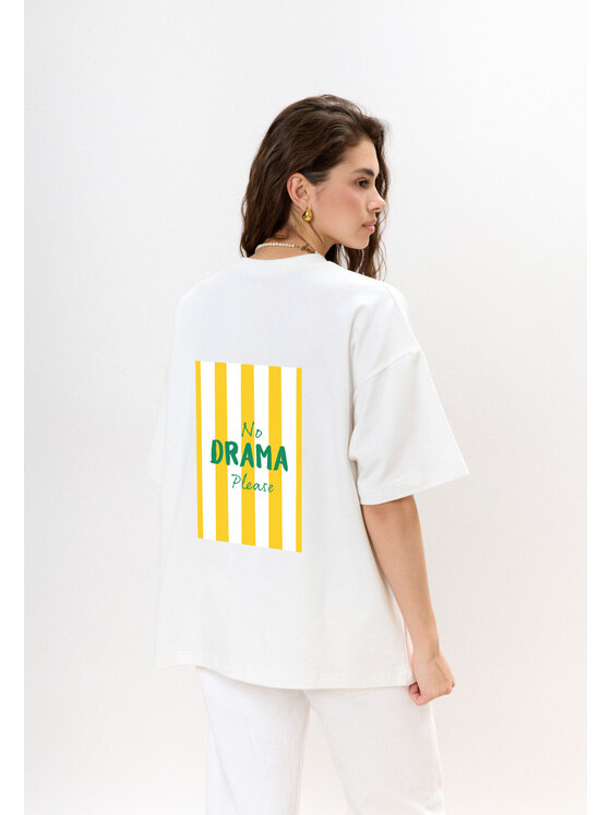 Mirons Mirons T-Shirt Print Biały Oversize