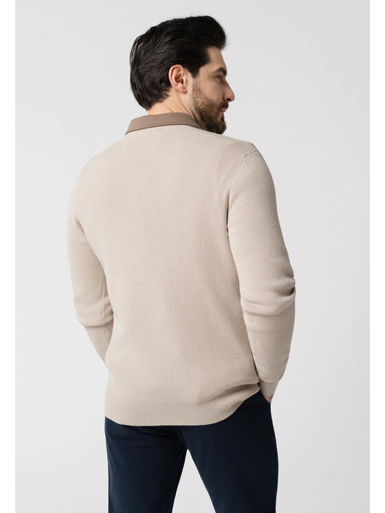 Volcano Volcano Sweter S-HERO Beżowy Regular Fit