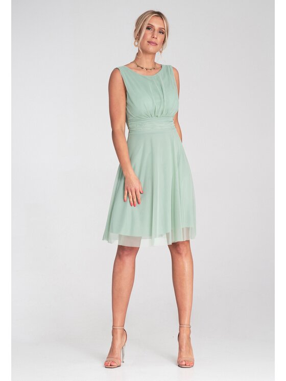 FIGL FIGL Koktejlové šaty M1208 Zelená Flared Fit