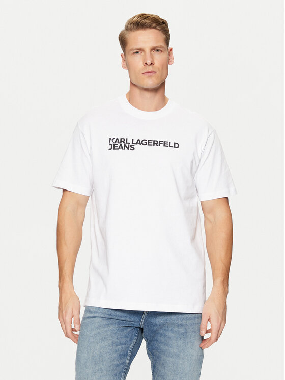 Karl Lagerfeld Jeans Karl Lagerfeld Jeans Marškinėliai A1M17002 Balta Regular Fit