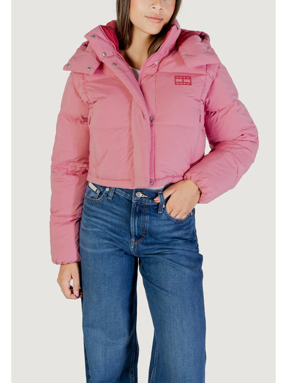Tommy Jeans Tommy Jeans Μπουφάν πουπουλένιο TJW ALASKA GRID CRP Ροζ Cropp Fit