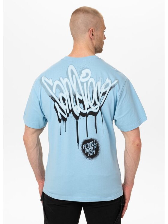 PITBULL PITBULL T-Shirt GRAFFITI Niebieski jasny Regular Fit
