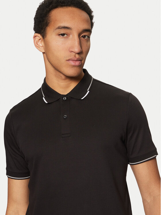 Calvin Klein Calvin Klein Тениска с яка и копчета K10K114130 Черен Regular Fit