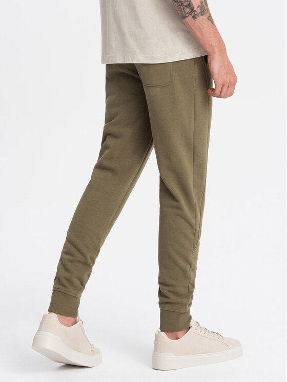 Ombre Ombre Joggers kalhoty OM-PABS-0174 Khaki Regular Fit