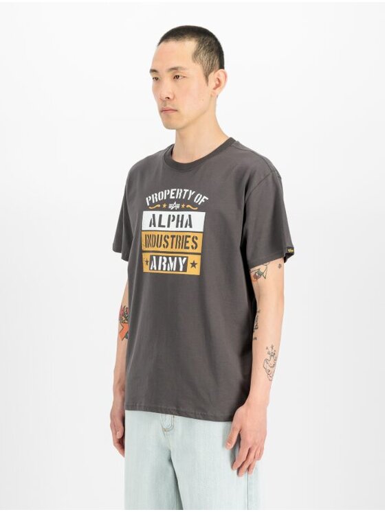 Alpha Industries Alpha Industries T-Shirt AI.268514 Szary Regular Fit