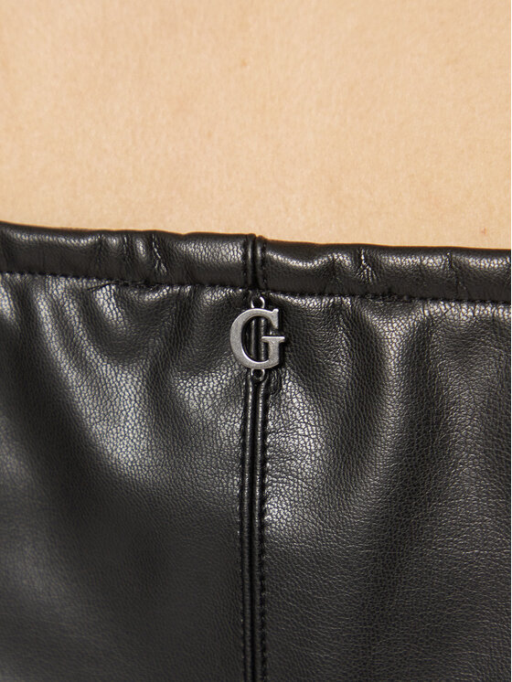 Guess Guess Šaty z imitácie kože W5RK43 K8S30 Čierna Regular Fit