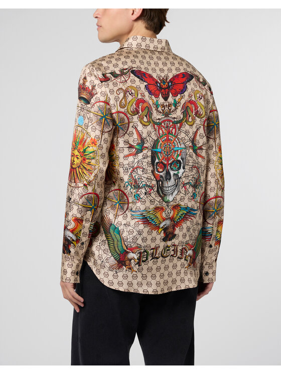 PHILIPP PLEIN PHILIPP PLEIN Koszula 29793 Beżowy Regular Fit
