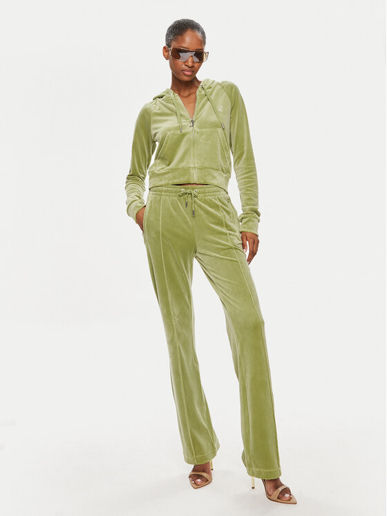 Juicy Couture Juicy Couture Donji dio trenerke Tina JCAPW045 Zelena Regular Fit