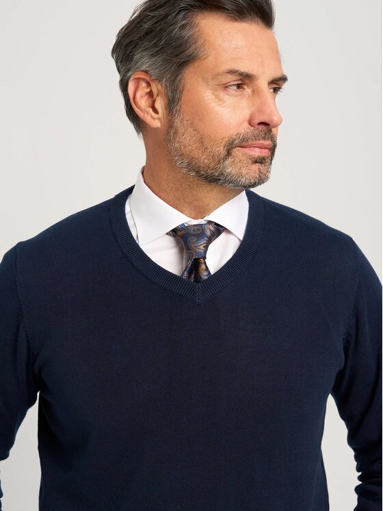 Willsoor Willsoor Sweter 71404 Granatowy Regular Fit