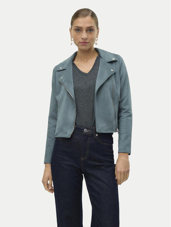 Vero Moda Bunda z imitácie kože Jose 10300938 Zelená Regular Fit