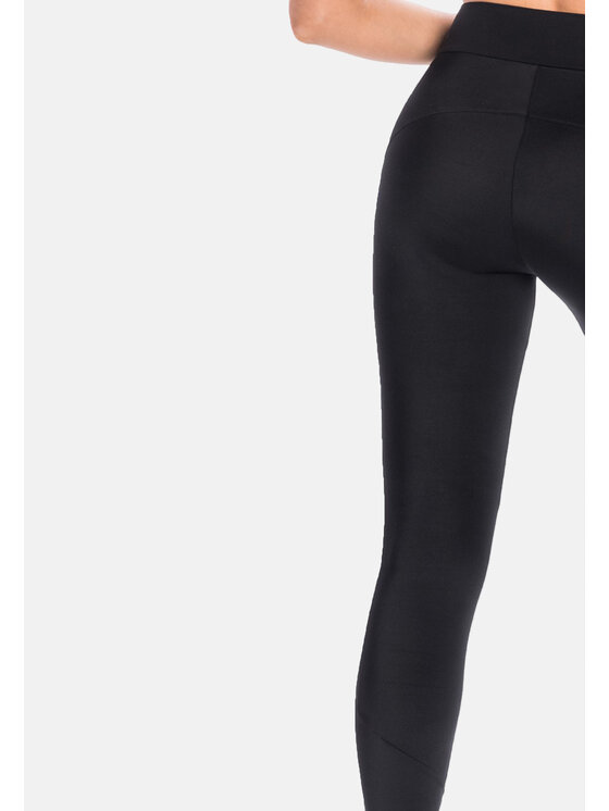 Teyli Teyli Legginsy sportowe z siateczką Mappy Czarny Regular Fit