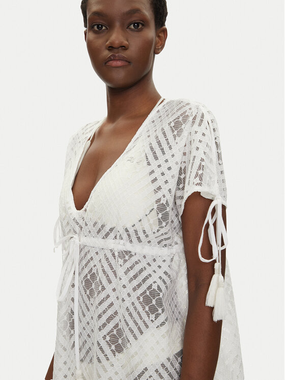 Iconique Iconique Haljina za plažu IC25-021 Bijela Relaxed Fit